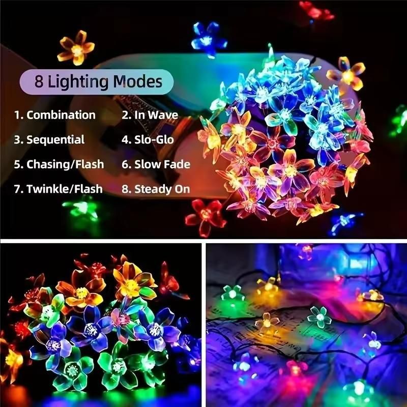14 LED Silicone Flower String Lights – 3 Meter Multicolor Lotus Fairy Lights, Plug-in Waterproof Decorative Lights for Home, Indoor Outdoor, Diwali & Christmas Decoration