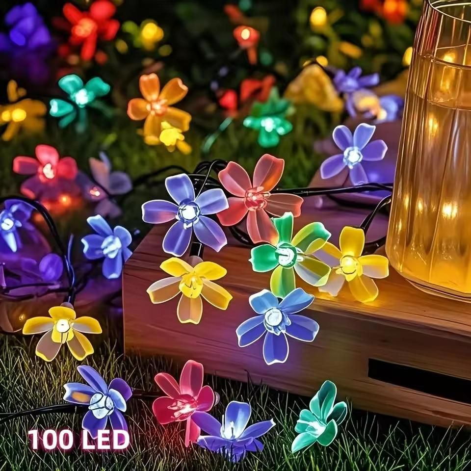 14 LED Silicone Flower String Lights – 3 Meter Multicolor Lotus Fairy Lights, Plug-in Waterproof Decorative Lights for Home, Indoor Outdoor, Diwali & Christmas Decoration