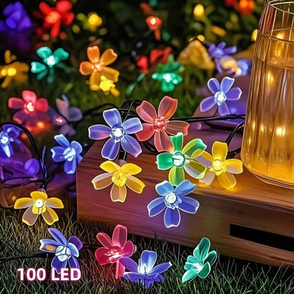 14 LED Silicone Flower String Lights – 3 Meter Multicolor Lotus Fairy Lights, Plug-in Waterproof Decorative Lights for Home, Indoor Outdoor, Diwali & Christmas Decoration
