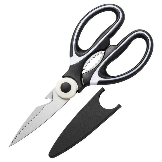Multifunctional Kitchen Shears Stainless Steel Panda Scissors with Plastic Protective Cover | Heavy Duty Scissors for Chicken, Fish, Meat & Vegetables - Rimikart