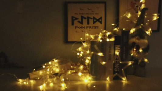 6 Big & 6 Small Star LED String Lights | Decorative Star Curtain Lights for Home, Festivals & Parties