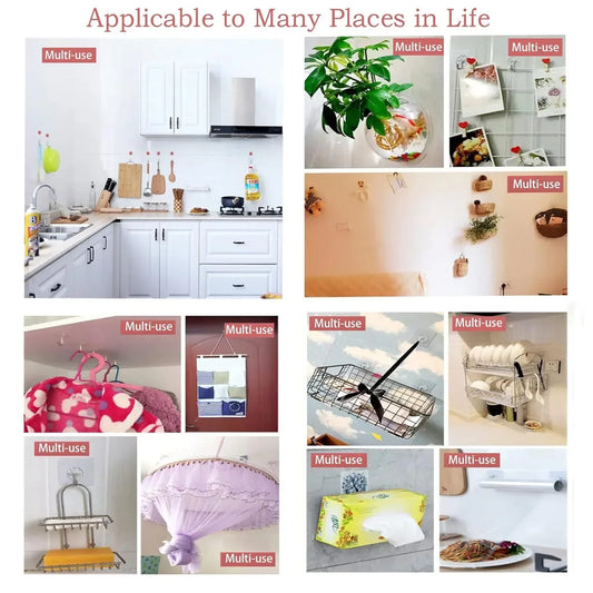 Stainless Steel Adhesive Hooks – Strong Kitchen Wall Hooks ( Pack Of 20 ) - Rimikart